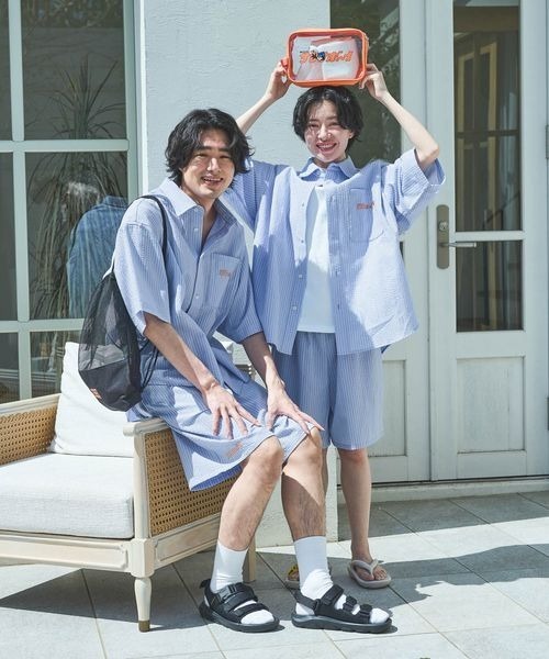 PAGEBOY（ページボーイ）の「【サウナボーイ×LIMMY CAT】ストライプサマーシャツ《UNISEX》（シャツ/ブラウス・レディース・サックスブルー・MEDIUM/LARGE）」の5枚目の写真