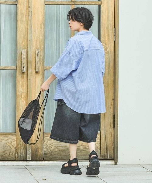 PAGEBOY（ページボーイ）の「【サウナボーイ×LIMMY CAT】ストライプサマーシャツ《UNISEX》（シャツ/ブラウス・レディース・サックスブルー・MEDIUM/LARGE）」の15枚目の写真
