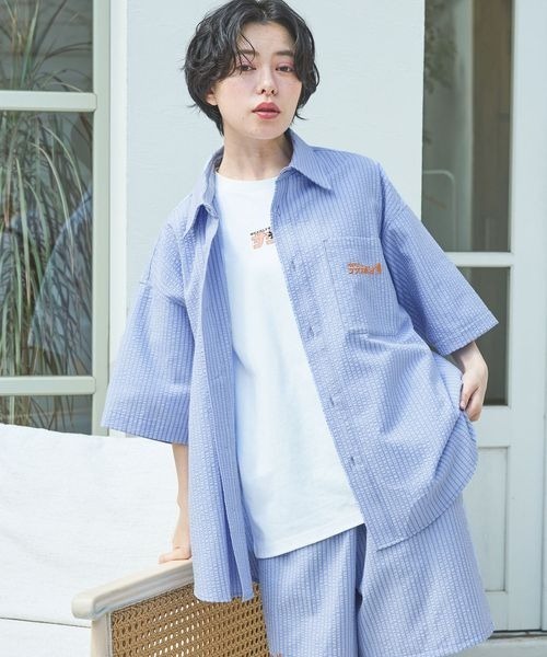 PAGEBOY（ページボーイ）の「【サウナボーイ×LIMMY CAT】ストライプサマーシャツ《UNISEX》（シャツ/ブラウス・レディース・サックスブルー・MEDIUM/LARGE）」の16枚目の写真