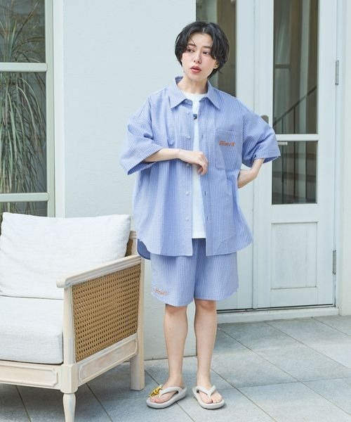 PAGEBOY（ページボーイ）の「【サウナボーイ×LIMMY CAT】ストライプサマーシャツ《UNISEX》（シャツ/ブラウス・レディース・サックスブルー・MEDIUM/LARGE）」の20枚目の写真