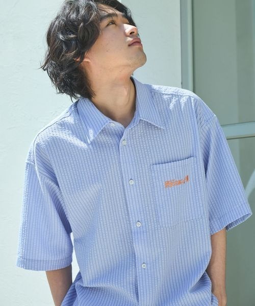 PAGEBOY（ページボーイ）の「【サウナボーイ×LIMMY CAT】ストライプサマーシャツ《UNISEX》（シャツ/ブラウス・レディース・サックスブルー・MEDIUM/LARGE）」の22枚目の写真