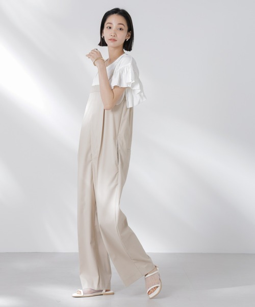 NANO universe（ナノユニバース）の「STORATECH 機能素材フレアデザインスリーブトップス（Tシャツ/カットソー・レディース・ブラック/カーキ/ホワイト・FREE）」の11枚目の写真