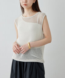 メッシュニット」に該当するニット/セーター（袖なし