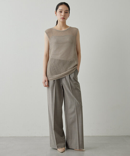 【美品】Drawing Numbersワシメッシュリラックスノースリーブニット Drawing Numbers】ワシメッシュリラックスノースリーブニット