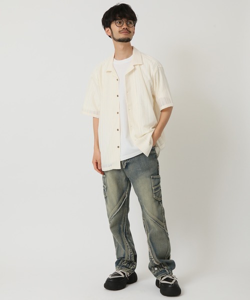 【archive】 シアーシャツ 開襟 半袖シャツ sullen vintage archive】 シアーシャツ 開襟 半袖シャツ sullen vintage - メルカリ