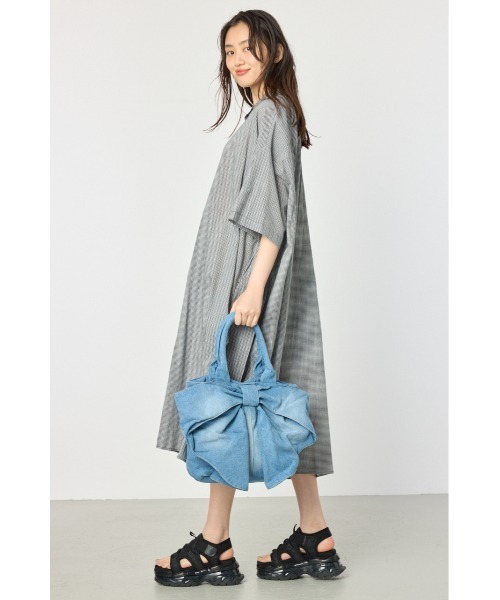 RODEO CROWNS WIDE BOWL（ロデオクラウンズワイドボウル）の「バンドカラールーズワンピース（ワンピース・レディース・ベージュ/ブルー系その他/ブラック系その他/チャコールグレー・FREE）」の20枚目の写真