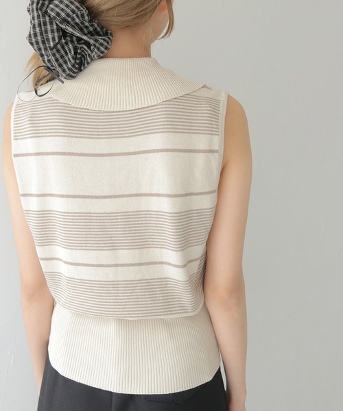 CLEIO(クレイオ)の「【CLEIO】ボーダーノースリーブニット BORDER SLEEVELESS KNIT/986-13612(ニット/セーター・レディース・アイボリー/ネイビー/レッド・FREE)」の21枚目の写真