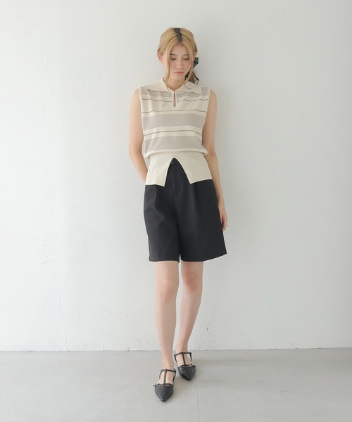 CLEIO(クレイオ)の「【CLEIO】ボーダーノースリーブニット BORDER SLEEVELESS KNIT/986-13612(ニット/セーター・レディース・アイボリー/ネイビー/レッド・FREE)」の22枚目の写真