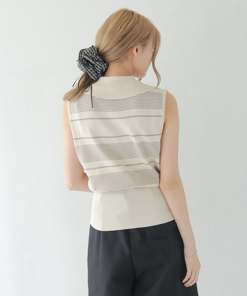 CLEIO(クレイオ)の「【CLEIO】ボーダーノースリーブニット BORDER SLEEVELESS KNIT/986-13612(ニット/セーター・レディース・アイボリー/ネイビー/レッド・FREE)」の20枚目の写真
