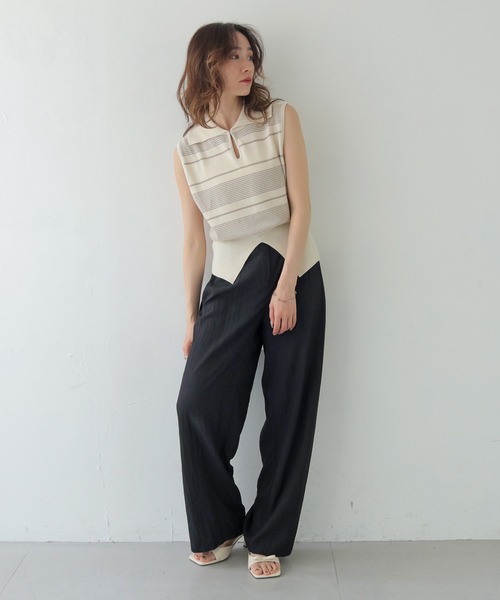 CLEIO(クレイオ)の「【CLEIO】ボーダーノースリーブニット BORDER SLEEVELESS KNIT/986-13612(ニット/セーター・レディース・アイボリー/ネイビー/レッド・FREE)」の11枚目の写真