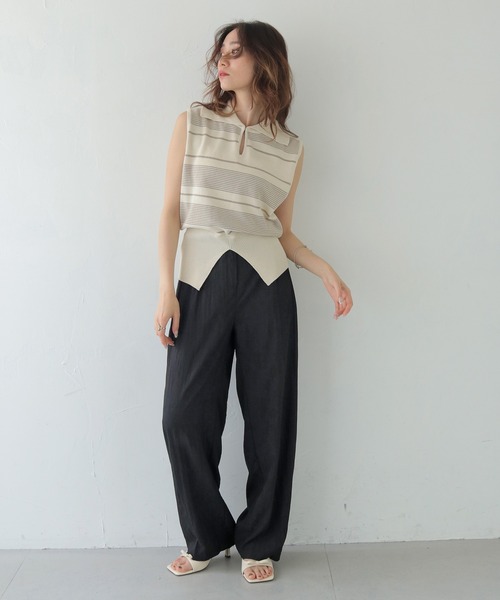 CLEIO(クレイオ)の「【CLEIO】ボーダーノースリーブニット BORDER SLEEVELESS KNIT/986-13612(ニット/セーター・レディース・アイボリー/ネイビー/レッド・FREE)」の13枚目の写真