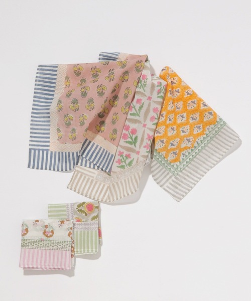 GEORGE'S（ジョージズ）の「ブロックプリントハンカチ（ハンカチ/ハンドタオル・レディース・ホワイト系その他/ホワイト/その他3/その他2/その他1・FREE）」の6枚目の写真