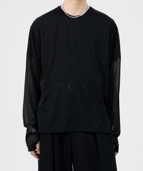 LAPIIS(ラピス)の「SLEEVE LAYERED SHEER SHIRT(Tシャツ/カットソー・メンズ・ブラック/ブラウン・MEDIUM/LARGE)」の7枚目の写真