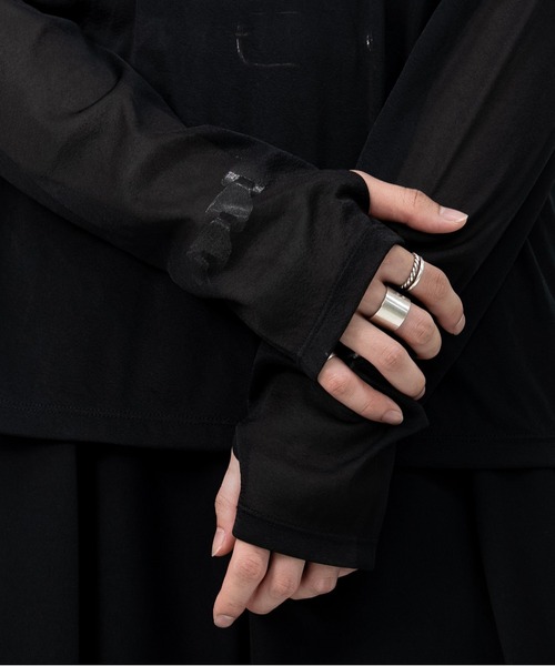 LAPIIS(ラピス)の「SLEEVE LAYERED SHEER SHIRT(Tシャツ/カットソー・メンズ・ブラック/ブラウン・MEDIUM/LARGE)」の9枚目の写真