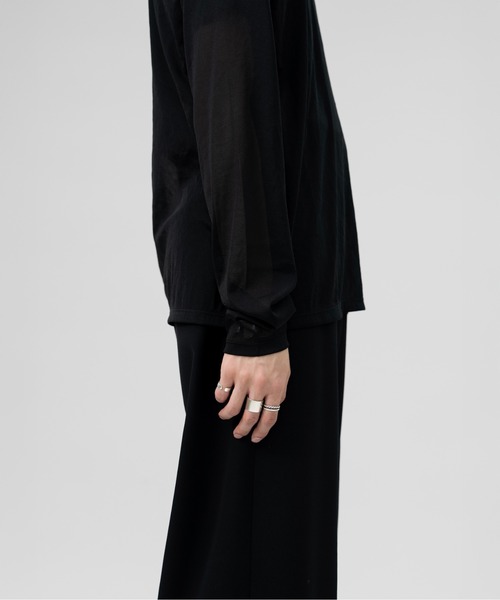 LAPIIS(ラピス)の「SLEEVE LAYERED SHEER SHIRT(Tシャツ/カットソー・メンズ・ブラック/ブラウン・MEDIUM/LARGE)」の10枚目の写真