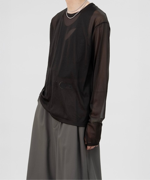 LAPIIS(ラピス)の「SLEEVE LAYERED SHEER SHIRT(Tシャツ/カットソー・メンズ・ブラック/ブラウン・MEDIUM/LARGE)」の18枚目の写真