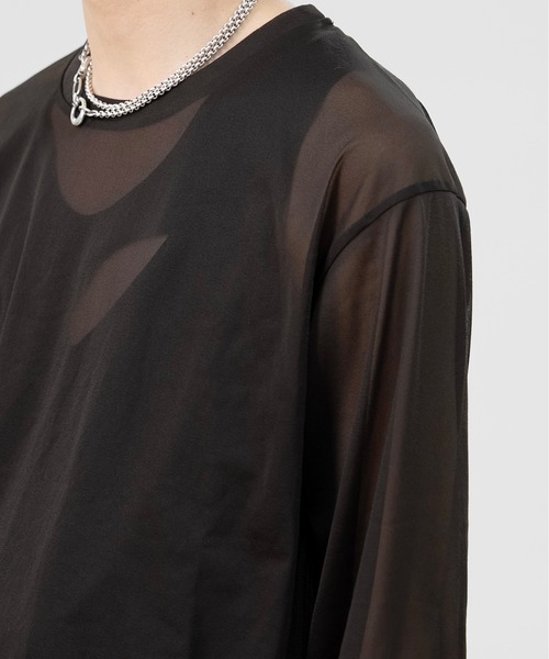 LAPIIS(ラピス)の「SLEEVE LAYERED SHEER SHIRT(Tシャツ/カットソー・メンズ・ブラック/ブラウン・MEDIUM/LARGE)」の20枚目の写真