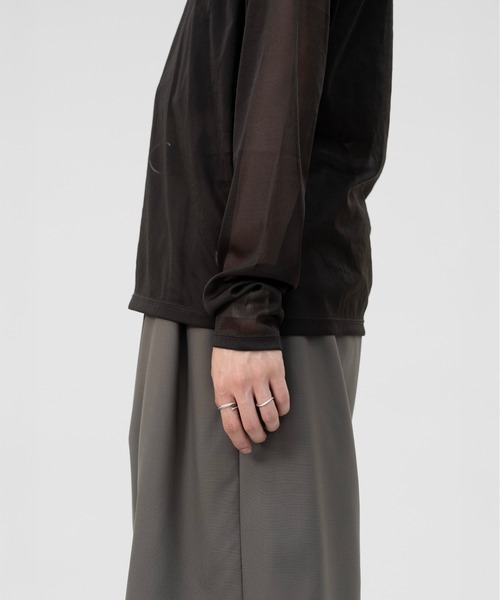 LAPIIS(ラピス)の「SLEEVE LAYERED SHEER SHIRT(Tシャツ/カットソー・メンズ・ブラック/ブラウン・MEDIUM/LARGE)」の21枚目の写真