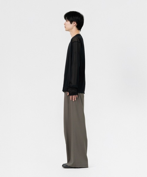 LAPIIS(ラピス)の「SLEEVE LAYERED SHEER SHIRT(Tシャツ/カットソー・メンズ・ブラック/ブラウン・MEDIUM/LARGE)」の12枚目の写真