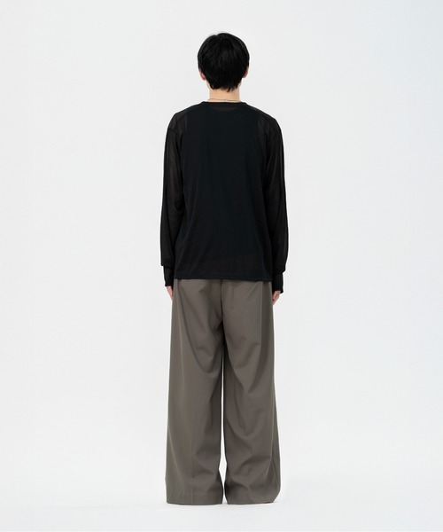 LAPIIS(ラピス)の「SLEEVE LAYERED SHEER SHIRT(Tシャツ/カットソー・メンズ・ブラック/ブラウン・MEDIUM/LARGE)」の13枚目の写真