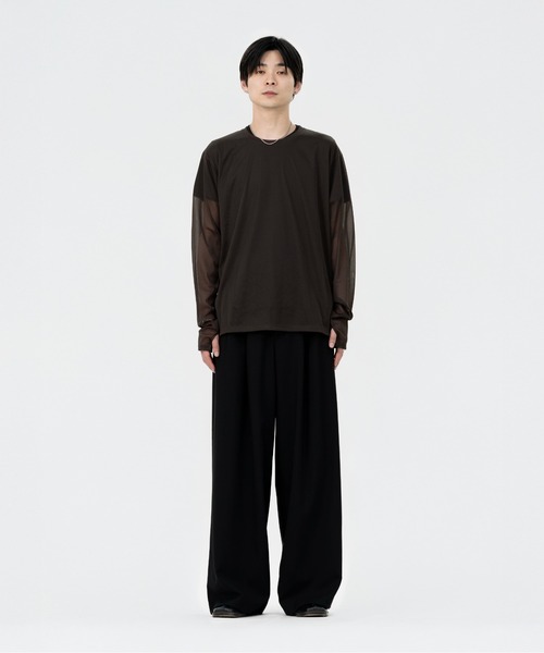 LAPIIS(ラピス)の「SLEEVE LAYERED SHEER SHIRT(Tシャツ/カットソー・メンズ・ブラック/ブラウン・MEDIUM/LARGE)」の22枚目の写真