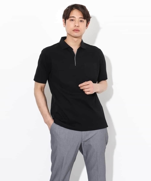 a.v.v(アーヴェヴェ)の「【接触冷感/UVカット】シルケットスムースポロシャツ(Tシャツ/カットソー・メンズ・ブラック/ネイビー/ホワイト・46/48/50)」の13枚目の写真