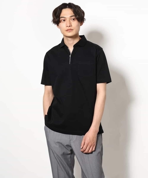 a.v.v(アーヴェヴェ)の「【接触冷感/UVカット】シルケットスムースポロシャツ(Tシャツ/カットソー・メンズ・ブラック/ネイビー/ホワイト・46/48/50)」の17枚目の写真