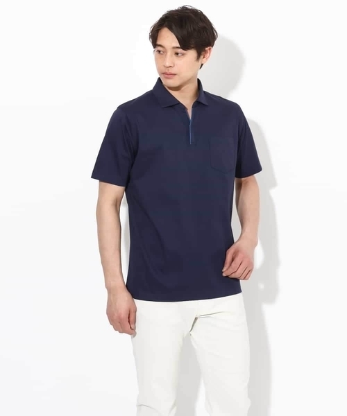a.v.v(アーヴェヴェ)の「【接触冷感/UVカット】シルケットスムースポロシャツ(Tシャツ/カットソー・メンズ・ブラック/ネイビー/ホワイト・46/48/50)」の19枚目の写真