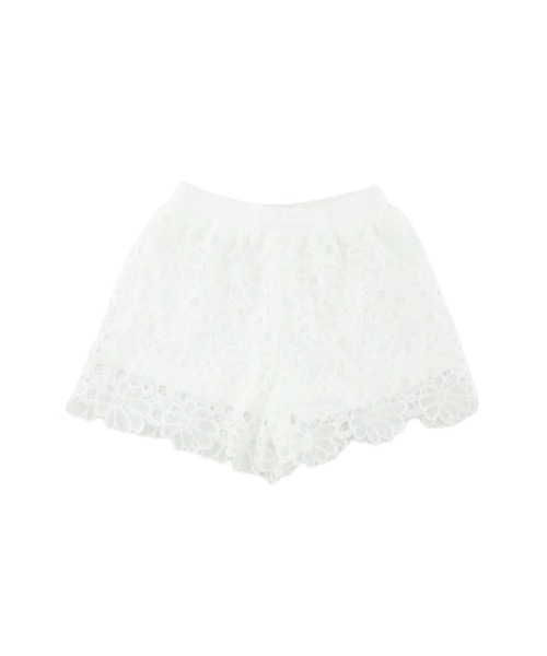 JilLA(ジルア)の「Flower Lace Short pants / フラワーレースショートパンツ(スウェットパンツ・レディース・ホワイト/ブラック・FREE)」の21枚目の写真