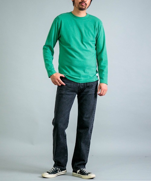 OMNIGOD（オムニゴッド）の「[OMNIGOD mens / オムニゴッド] KLフライス ロングスリーブＴシャツ（Tシャツ/カットソー・メンズ・ブラック/グリーン/ホワイト/ライトグレー・4/2/3）」の7枚目の写真