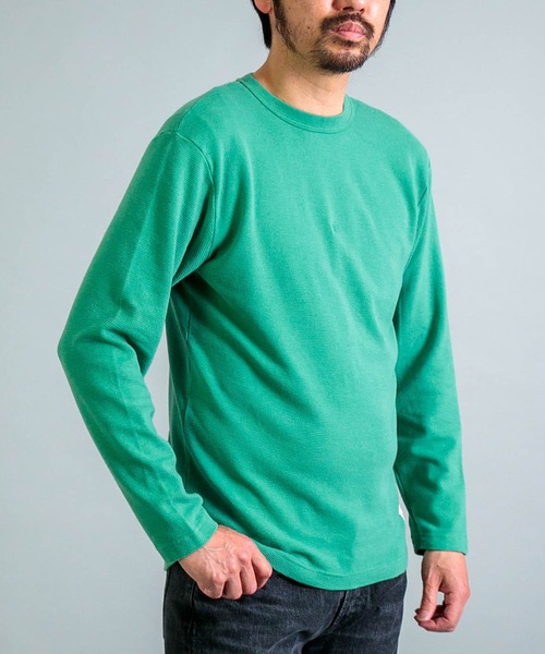 OMNIGOD（オムニゴッド）の「[OMNIGOD mens / オムニゴッド] KLフライス ロングスリーブＴシャツ（Tシャツ/カットソー・メンズ・ブラック/グリーン/ホワイト/ライトグレー・4/2/3）」の6枚目の写真