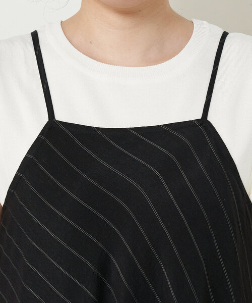 Jena espace merveilleux（ジェナ　エスパスメルヴェイユ）の「リネンリラックスキャミワンピース（ワンピース・レディース・ブラック/パープル/ライトグレー・FREE）」の14枚目の写真