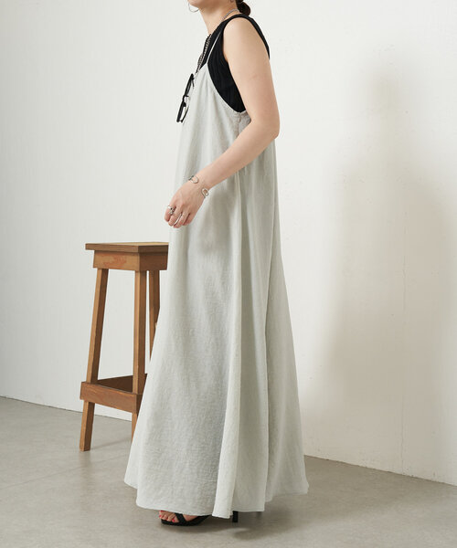 Jena espace merveilleux（ジェナ　エスパスメルヴェイユ）の「リネンリラックスキャミワンピース（ワンピース・レディース・ブラック/パープル/ライトグレー・FREE）」の19枚目の写真