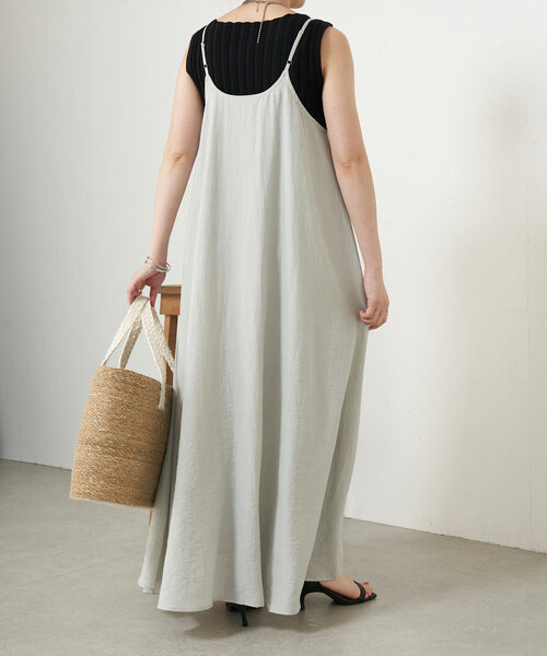 Jena espace merveilleux（ジェナ　エスパスメルヴェイユ）の「リネンリラックスキャミワンピース（ワンピース・レディース・ブラック/パープル/ライトグレー・FREE）」の20枚目の写真