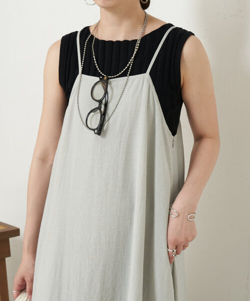 Jena espace merveilleux（ジェナ　エスパスメルヴェイユ）の「リネンリラックスキャミワンピース（ワンピース・レディース・ブラック/パープル/ライトグレー・FREE）」の22枚目の写真