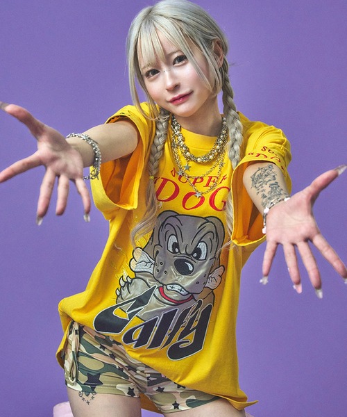 GALFY(ガルフィー)の「【GALFY/ガルフィー】SUPER DOG Tee(Tシャツ/カットソー・メンズ・ブラック/ホワイト/イエロー・L/XL)」の14枚目の写真