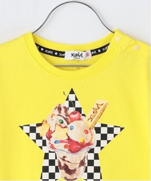 X-girl Stages(エックスガールステージス)の「ダイナーパフェプリント半袖Tシャツ(Tシャツ/カットソー・キッズ・レモンイエロー/オフホワイト・130cm/140cm/100cm/90cm/120cm/110cm/80cm)」の5枚目の写真