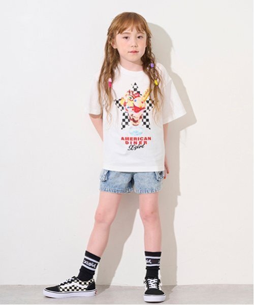 X-girl Stages(エックスガールステージス)の「ダイナーパフェプリント半袖Tシャツ(Tシャツ/カットソー・キッズ・レモンイエロー/オフホワイト・130cm/140cm/100cm/90cm/120cm/110cm/80cm)」の15枚目の写真