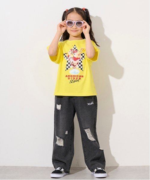 X-girl Stages(エックスガールステージス)の「ダイナーパフェプリント半袖Tシャツ(Tシャツ/カットソー・キッズ・レモンイエロー/オフホワイト・130cm/140cm/100cm/90cm/120cm/110cm/80cm)」の17枚目の写真