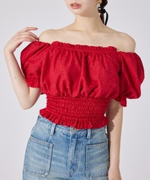 【AKB48 千葉恵里さん着用】メニーウェイシャーリングショートブラウス 夏服 半袖