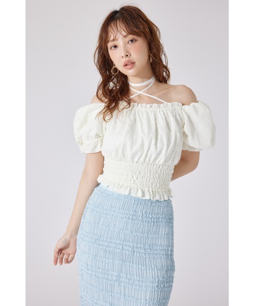 rienda（リエンダ）の「【AKB48 千葉恵里さん着用】メニーウェイシャーリングショートブラウス 夏服 半袖（シャツ/ブラウス・レディース・ブラック/ホワイト/レッド・FREE）」の19枚目の写真