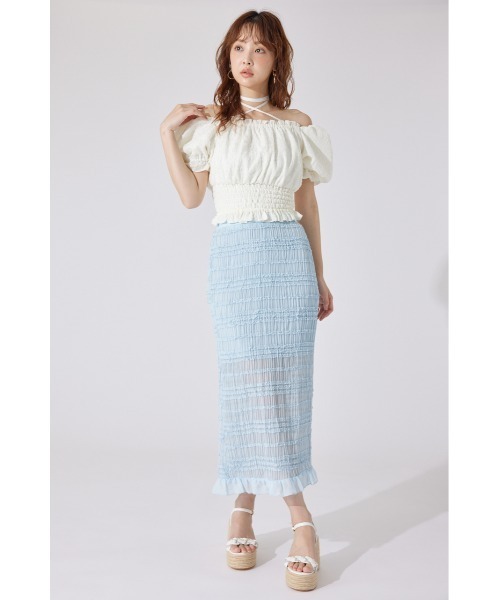 rienda（リエンダ）の「【AKB48 千葉恵里さん着用】メニーウェイシャーリングショートブラウス 夏服 半袖（シャツ/ブラウス・レディース・ブラック/ホワイト/レッド・FREE）」の21枚目の写真