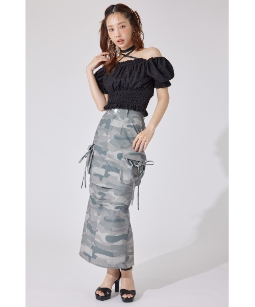 rienda（リエンダ）の「【AKB48 千葉恵里さん着用】メニーウェイシャーリングショートブラウス 夏服 半袖（シャツ/ブラウス・レディース・ブラック/ホワイト/レッド・FREE）」の5枚目の写真
