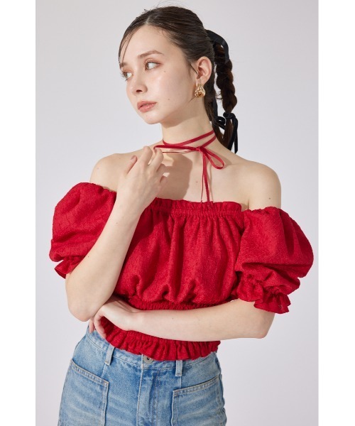 rienda（リエンダ）の「【AKB48 千葉恵里さん着用】メニーウェイシャーリングショートブラウス 夏服 半袖（シャツ/ブラウス・レディース・ブラック/ホワイト/レッド・FREE）」の16枚目の写真