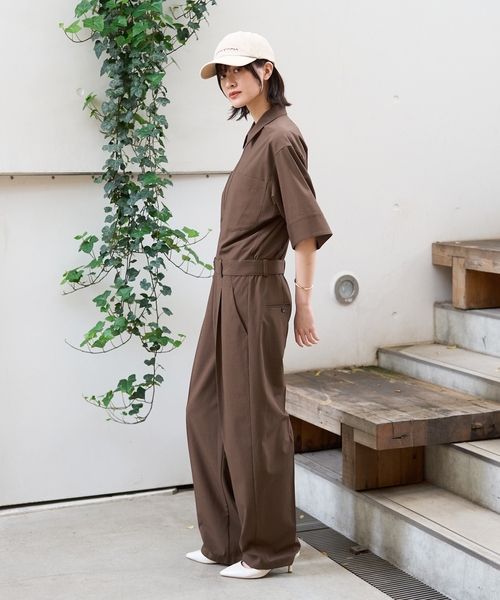 Rouge vif(ルージュヴィフ)の「半袖オールインワン(つなぎ/オールインワン・レディース・ブラック/ブラウン・38/36)」の6枚目の写真