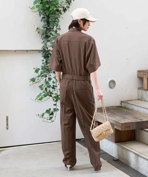 Rouge vif(ルージュヴィフ)の「半袖オールインワン(つなぎ/オールインワン・レディース・ブラック/ブラウン・38/36)」の7枚目の写真