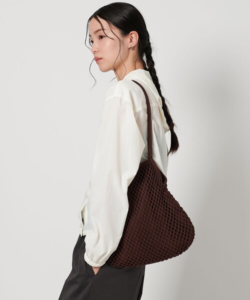 The Bagmati（ザバグマティ）の「＜The Bagmati＞コットン フィッシュネット トートバッグ（トートバッグ・レディース・ダークブラウン/ライラック・FREE）」の6枚目の写真