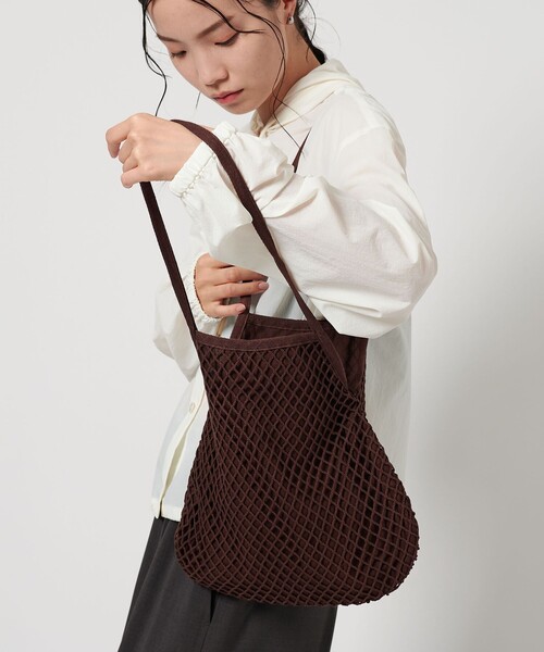 The Bagmati（ザバグマティ）の「＜The Bagmati＞コットン フィッシュネット トートバッグ（トートバッグ・レディース・ダークブラウン/ライラック・FREE）」の7枚目の写真