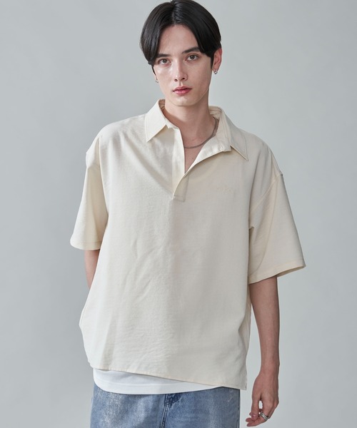 BROWNY（ブラウニー）の「BROWNY/リネンライクスキッパーシャツ（シャツ/ブラウス・メンズ・チャコール/オフホワイト・MEDIUM/LARGE）」の9枚目の写真