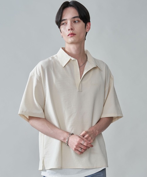 BROWNY（ブラウニー）の「BROWNY/リネンライクスキッパーシャツ（シャツ/ブラウス・メンズ・チャコール/オフホワイト・MEDIUM/LARGE）」の10枚目の写真